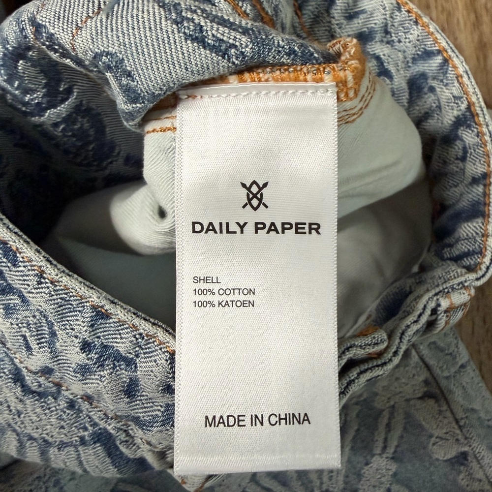 Daily Paper NWT Settle Macramé Jacquard Straight Leg Jeans Size 32 - Picture 8 of 10